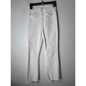 Mother White The Hustler Ankle Fray Denim Sz 25
